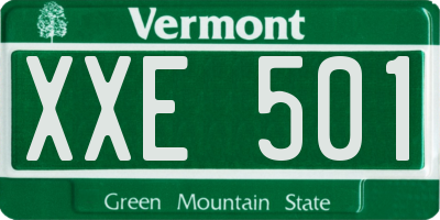 VT license plate XXE501