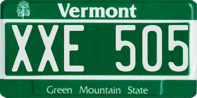 VT license plate XXE505