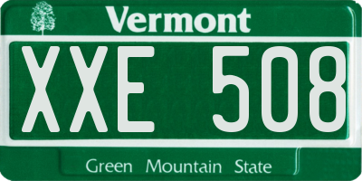 VT license plate XXE508