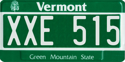VT license plate XXE515