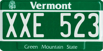 VT license plate XXE523