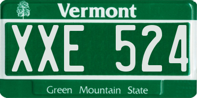 VT license plate XXE524