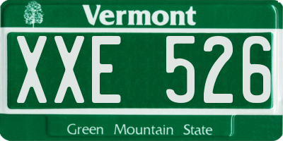 VT license plate XXE526