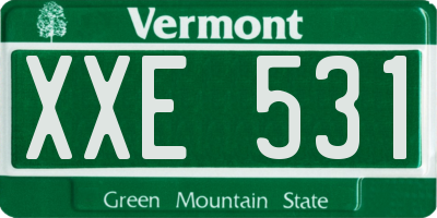 VT license plate XXE531