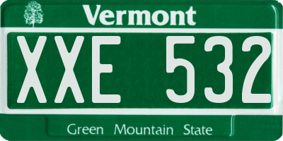 VT license plate XXE532