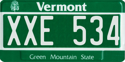 VT license plate XXE534