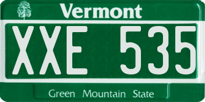 VT license plate XXE535