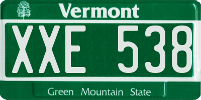 VT license plate XXE538