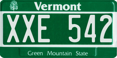 VT license plate XXE542