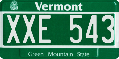 VT license plate XXE543