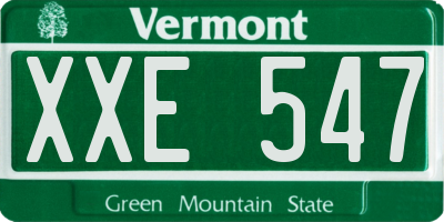 VT license plate XXE547