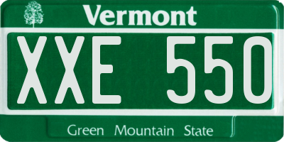 VT license plate XXE550