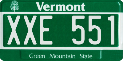 VT license plate XXE551