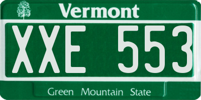 VT license plate XXE553