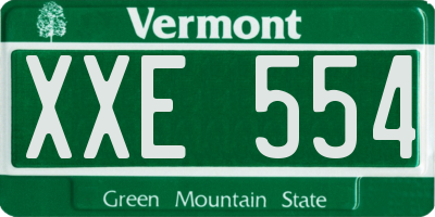 VT license plate XXE554