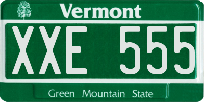 VT license plate XXE555