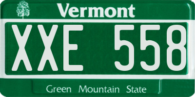 VT license plate XXE558
