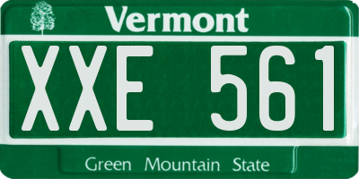 VT license plate XXE561