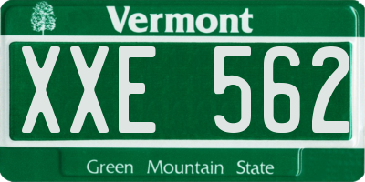 VT license plate XXE562