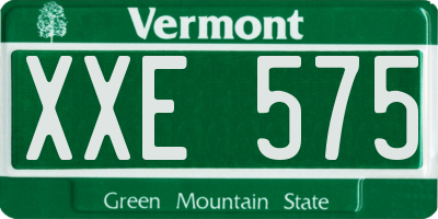 VT license plate XXE575