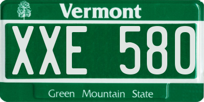 VT license plate XXE580
