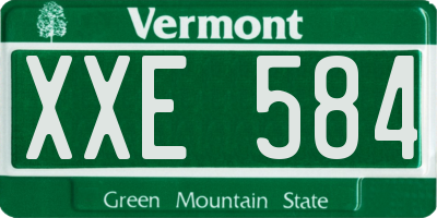 VT license plate XXE584