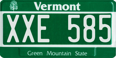 VT license plate XXE585