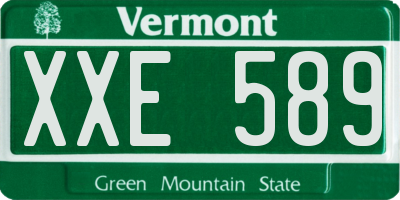 VT license plate XXE589