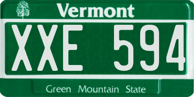 VT license plate XXE594