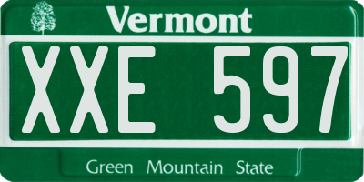 VT license plate XXE597