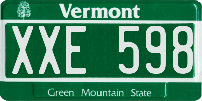 VT license plate XXE598