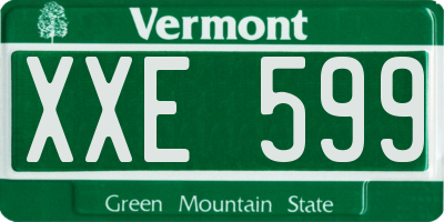 VT license plate XXE599
