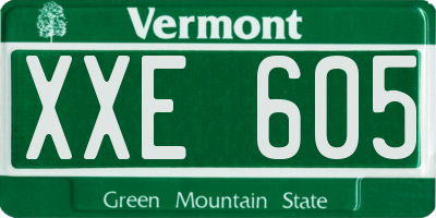 VT license plate XXE605