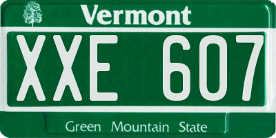 VT license plate XXE607