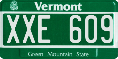VT license plate XXE609