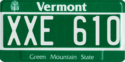VT license plate XXE610