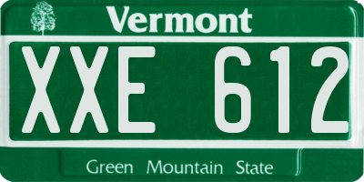 VT license plate XXE612