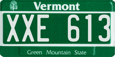 VT license plate XXE613