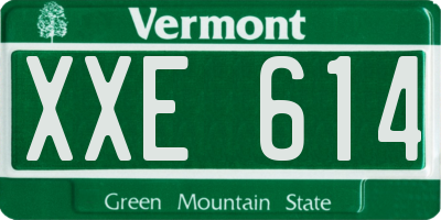 VT license plate XXE614