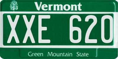 VT license plate XXE620