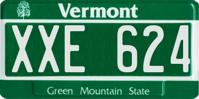 VT license plate XXE624