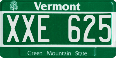 VT license plate XXE625