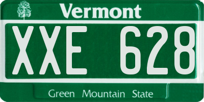 VT license plate XXE628