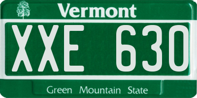 VT license plate XXE630