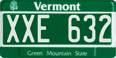 VT license plate XXE632