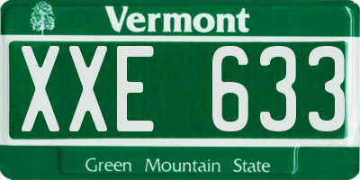 VT license plate XXE633