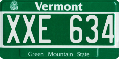 VT license plate XXE634