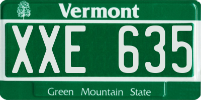 VT license plate XXE635