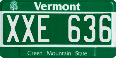 VT license plate XXE636