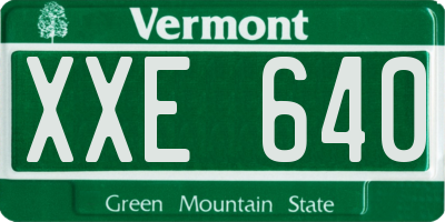 VT license plate XXE640